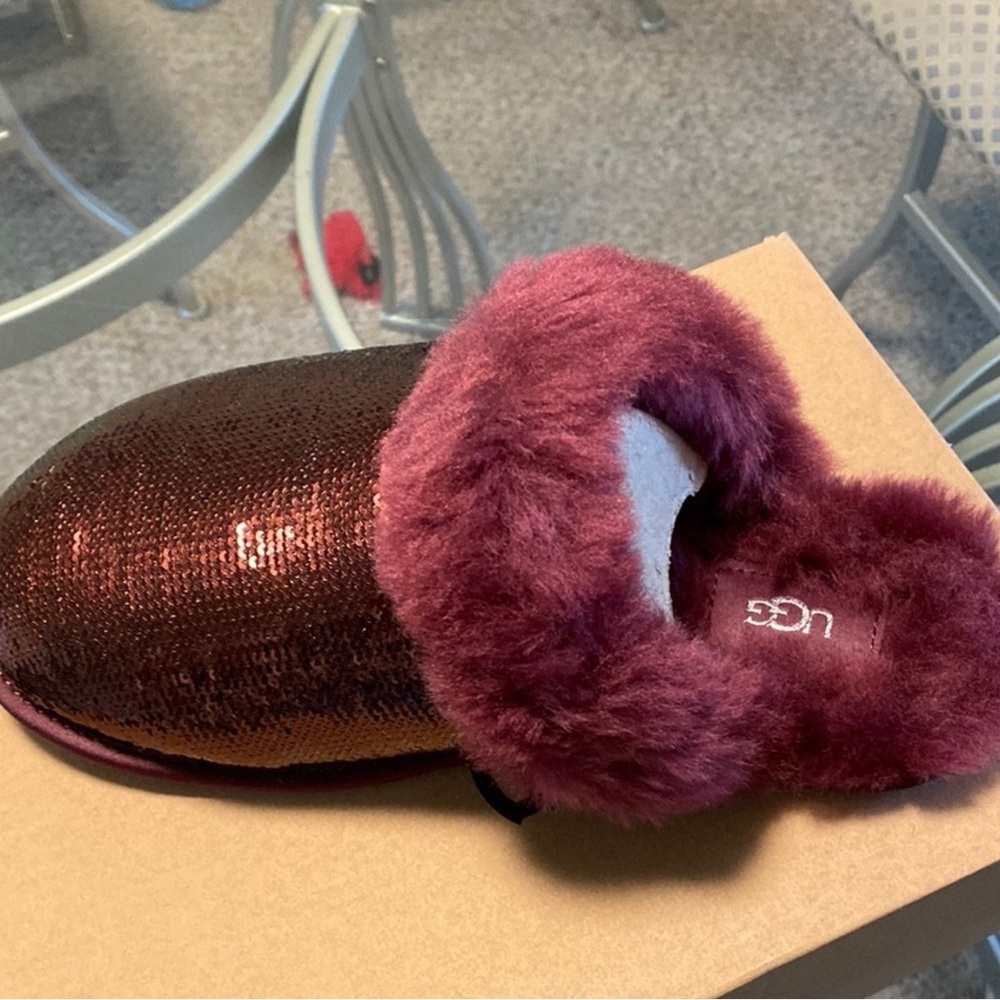 UGG Maroon Slippers with Plush Lining